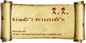 Kispál Krisztián névjegykártya
