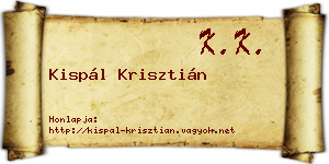 Kispál Krisztián névjegykártya